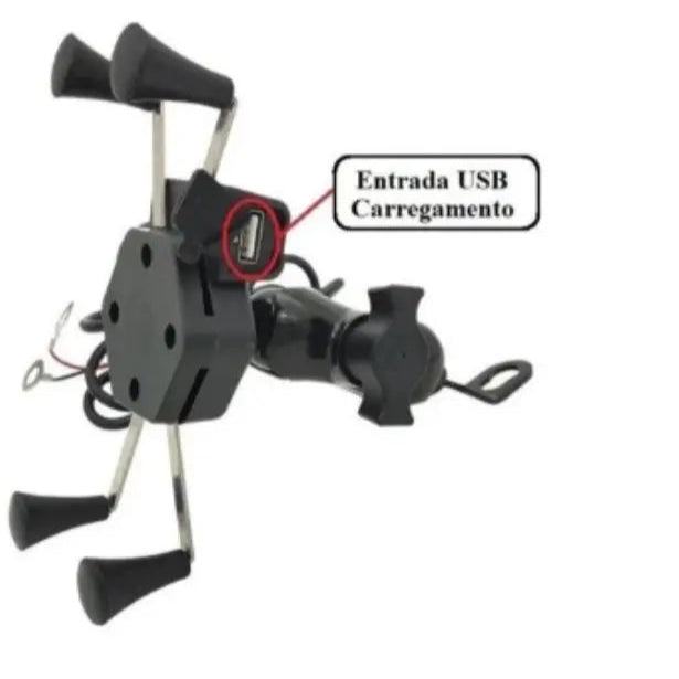 Suporte para motocicleta USB para carregador de rotação 360