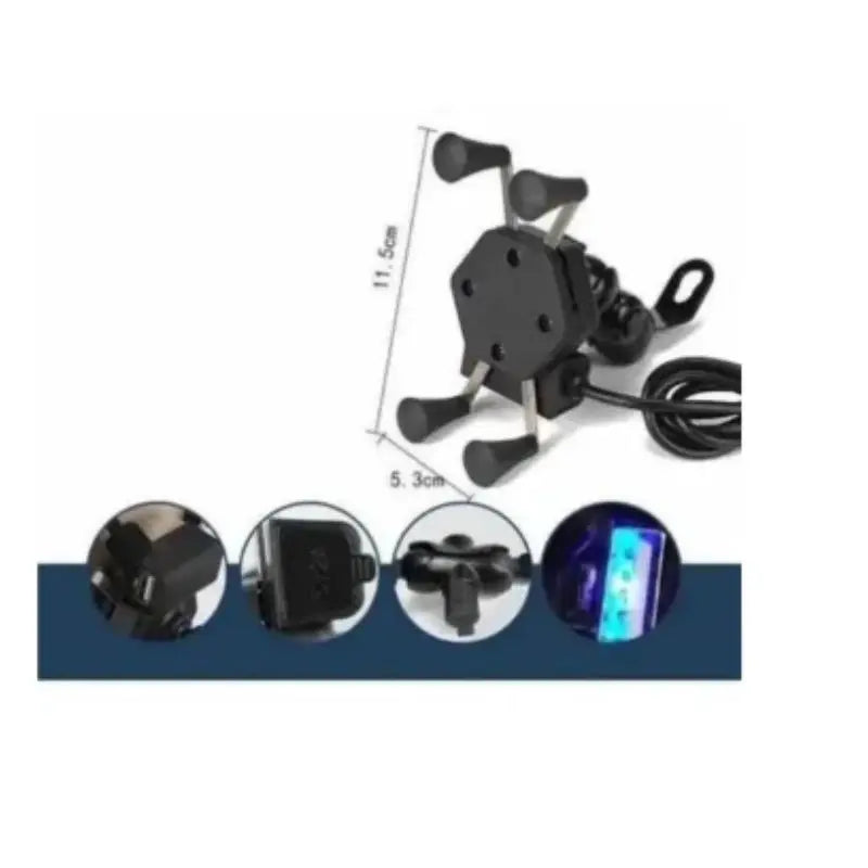 Suporte para motocicleta USB para carregador de rotação 360