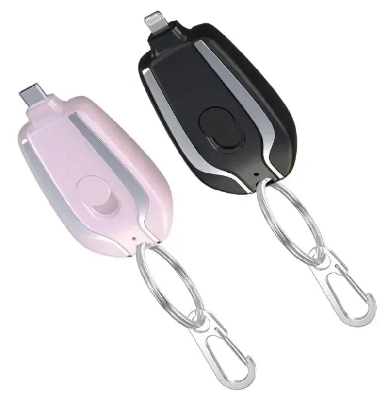Mini chaveiro móvel de banco de potência, bateria externa portátil de emergência para Android e telefone 1500mAh