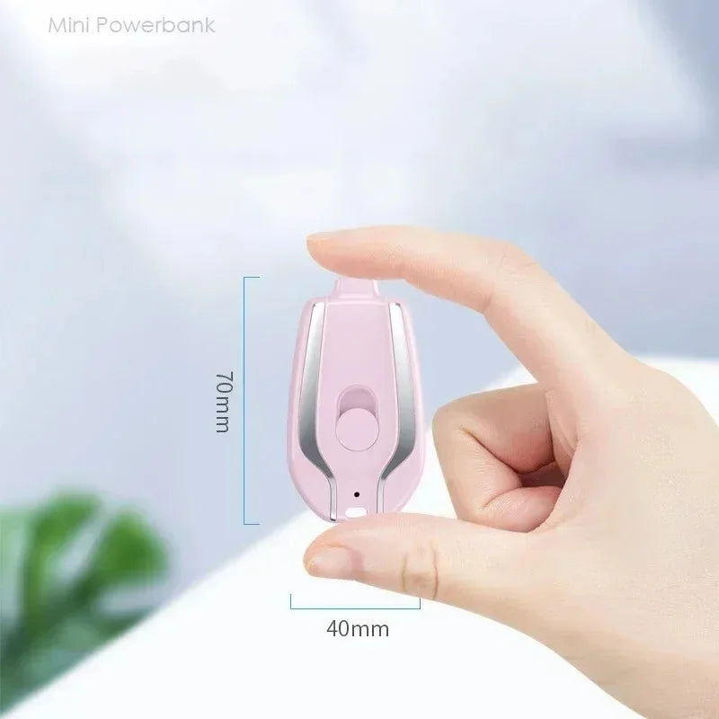 Mini chaveiro móvel de banco de potência, bateria externa portátil de emergência para Android e telefone 1500mAh