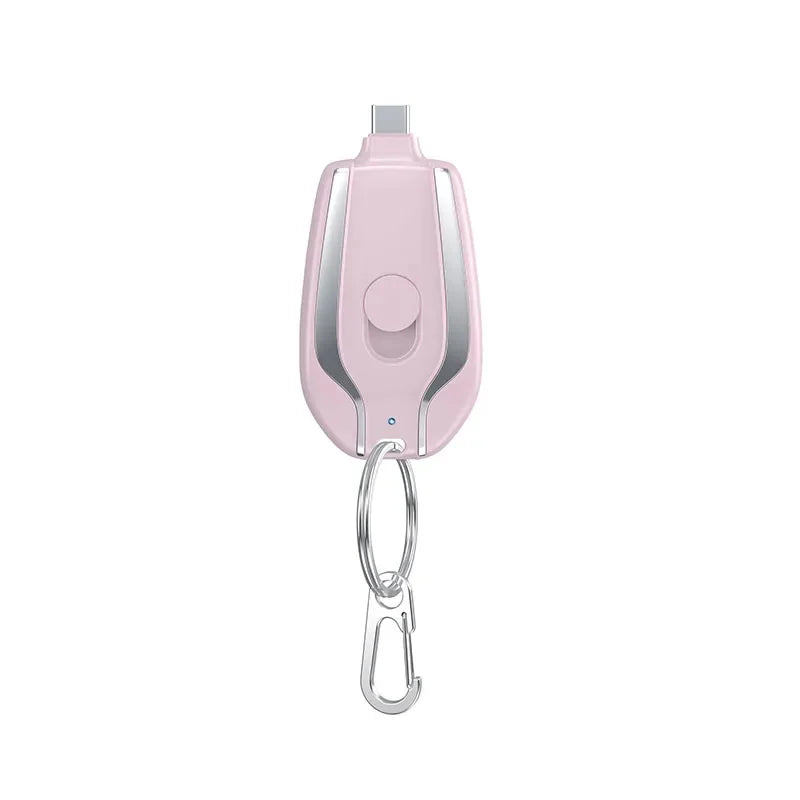 Mini chaveiro móvel de banco de potência, bateria externa portátil de emergência para Android e telefone 1500mAh